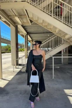 Faux Leather Bustier Top