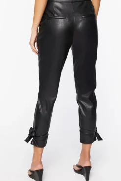 Faux Leather Capri Joggers