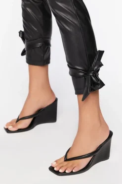 Faux Leather Capri Joggers