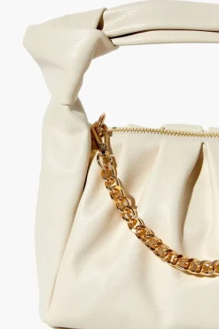 Faux Leather Chain Baguette Bag