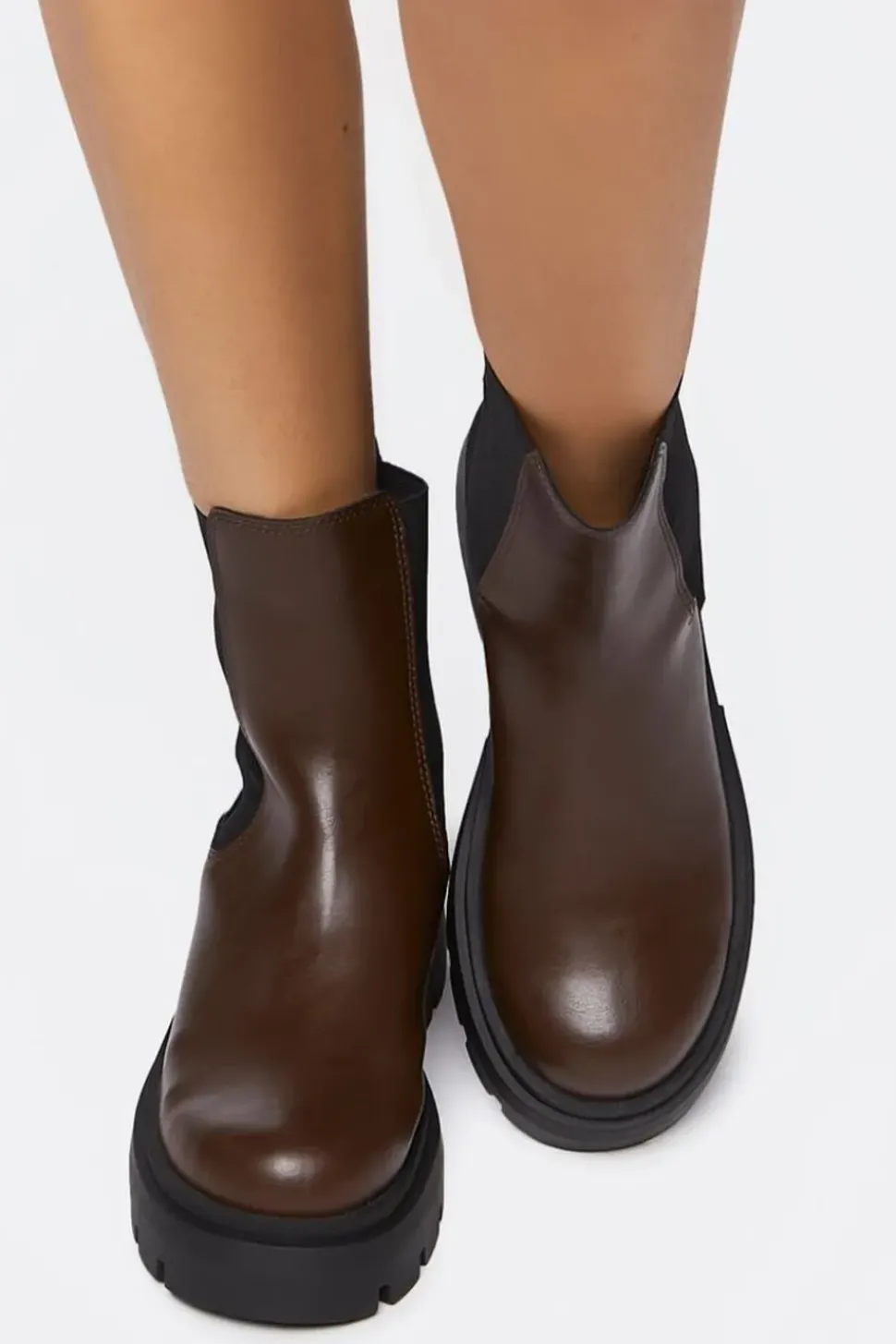 Faux Leather Chelsea Boots