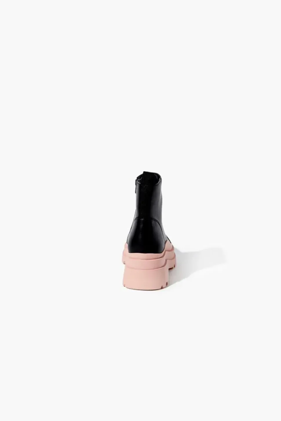 Faux Leather Colorblock Lug Booties