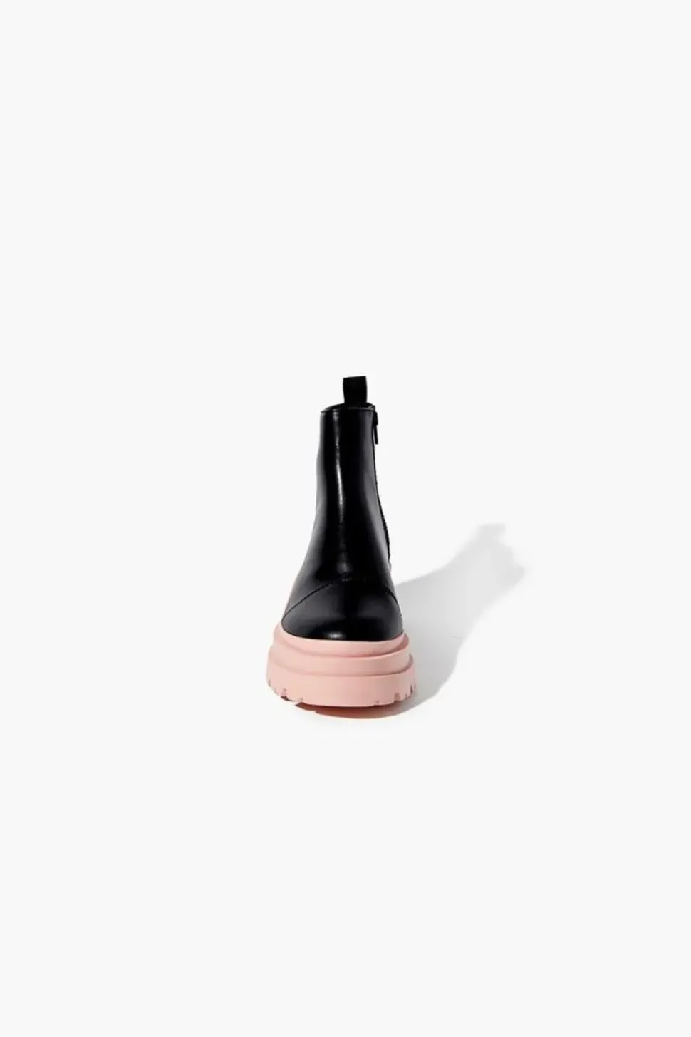 Faux Leather Colorblock Lug Booties