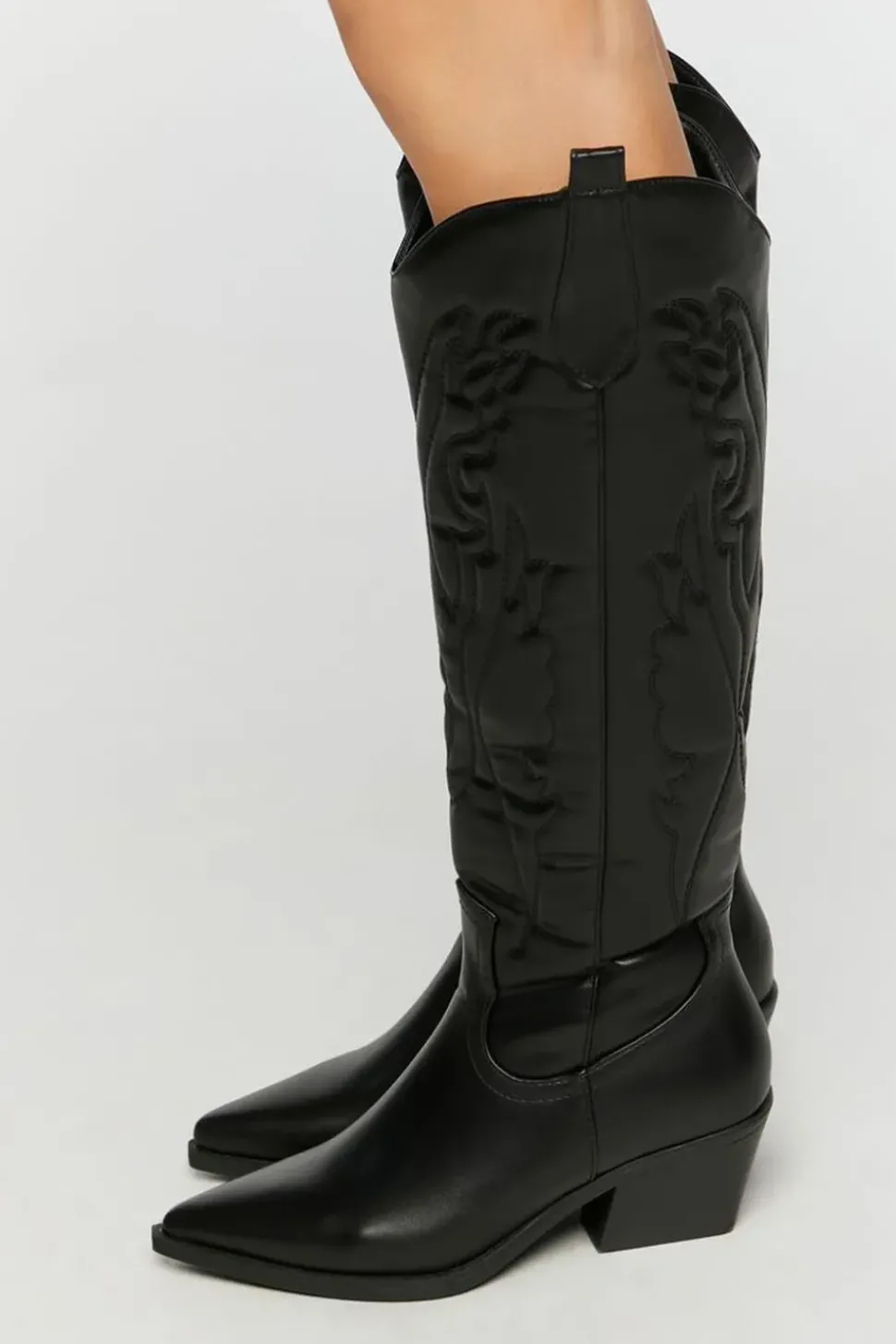 Faux Leather Cowboy Boots