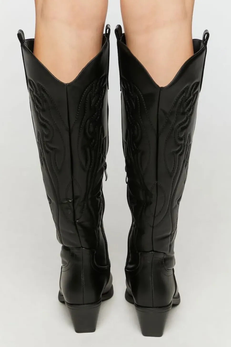 Faux Leather Cowboy Boots