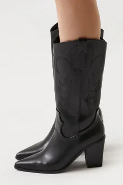 Faux Leather Cowboy Boots