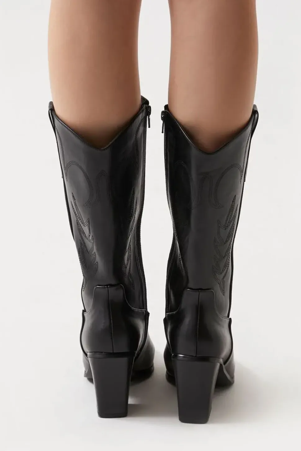 Faux Leather Cowboy Boots