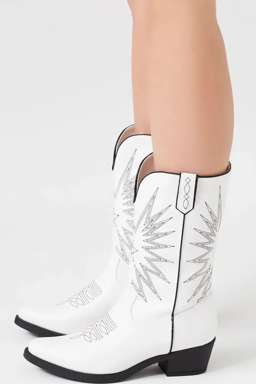 Faux Leather Cowboy Boots