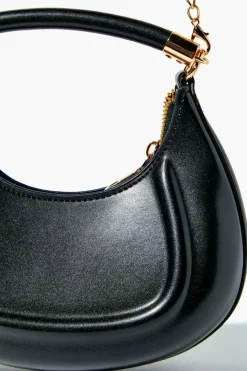 Faux Leather Crescent Shoulder Bag