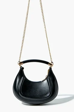 Faux Leather Crescent Shoulder Bag