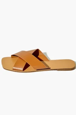 Faux Leather Crisscross Sandals