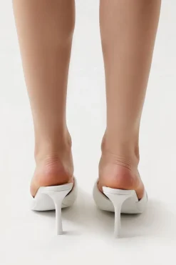 Faux Leather Crisscross Stiletto Heels