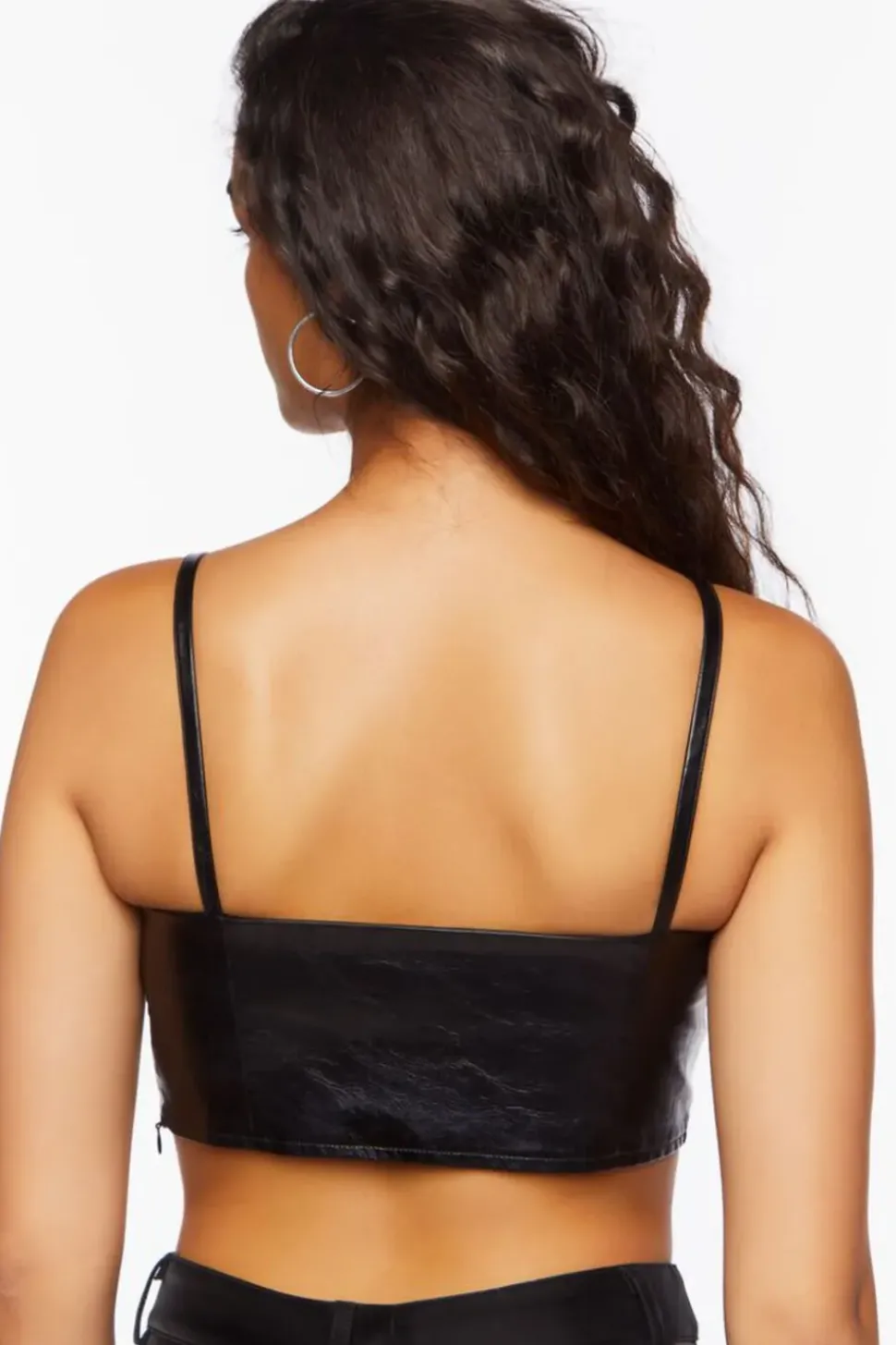 Faux Leather Cropped Cami
