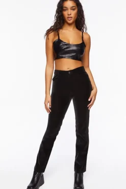 Faux Leather Cropped Cami