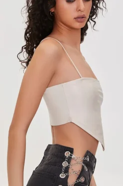 Faux Leather Cropped Cami