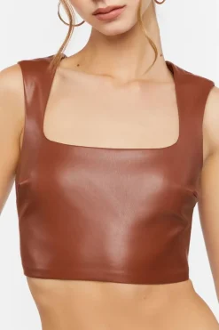 Faux Leather Crop Top