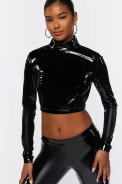 Faux Leather Crop Top