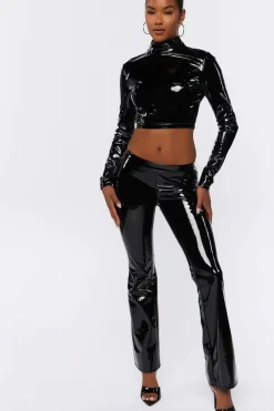 Faux Leather Crop Top