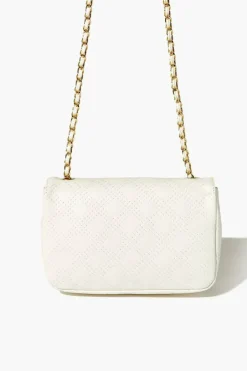 Faux Leather Crosshatch Crossbody Bag