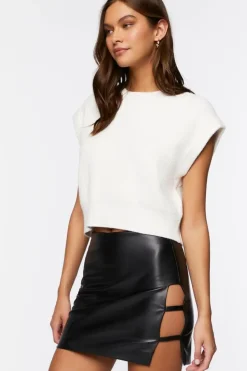 Faux Leather Cutout Mini Skirt