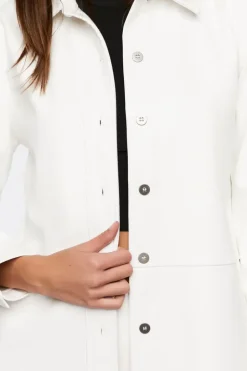 Faux Leather Drop-Sleeve Jacket