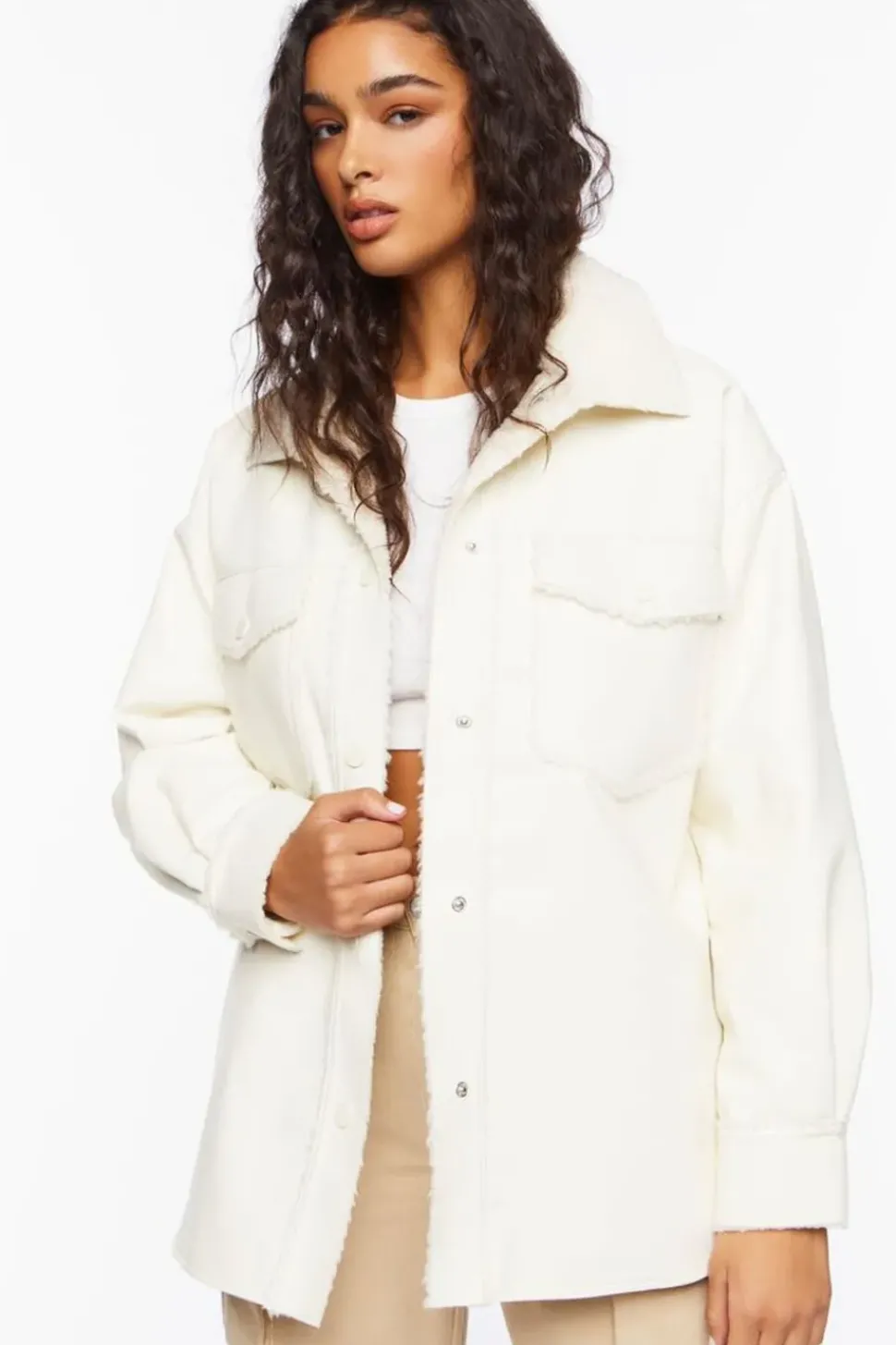 Faux Leather & Faux Shearling Jacket