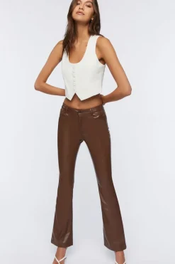 Faux Leather Flare Pants