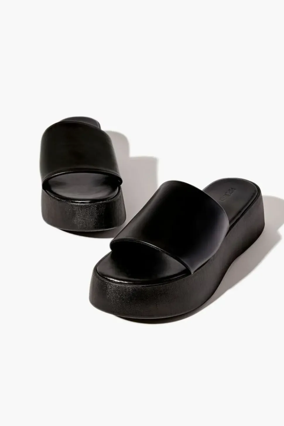 Faux Leather Flatform Sandals