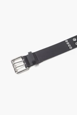 Faux Leather Grommet Belt