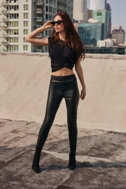 Faux Leather High-Rise Leggings