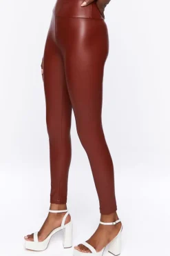 Faux Leather High-Rise Leggings