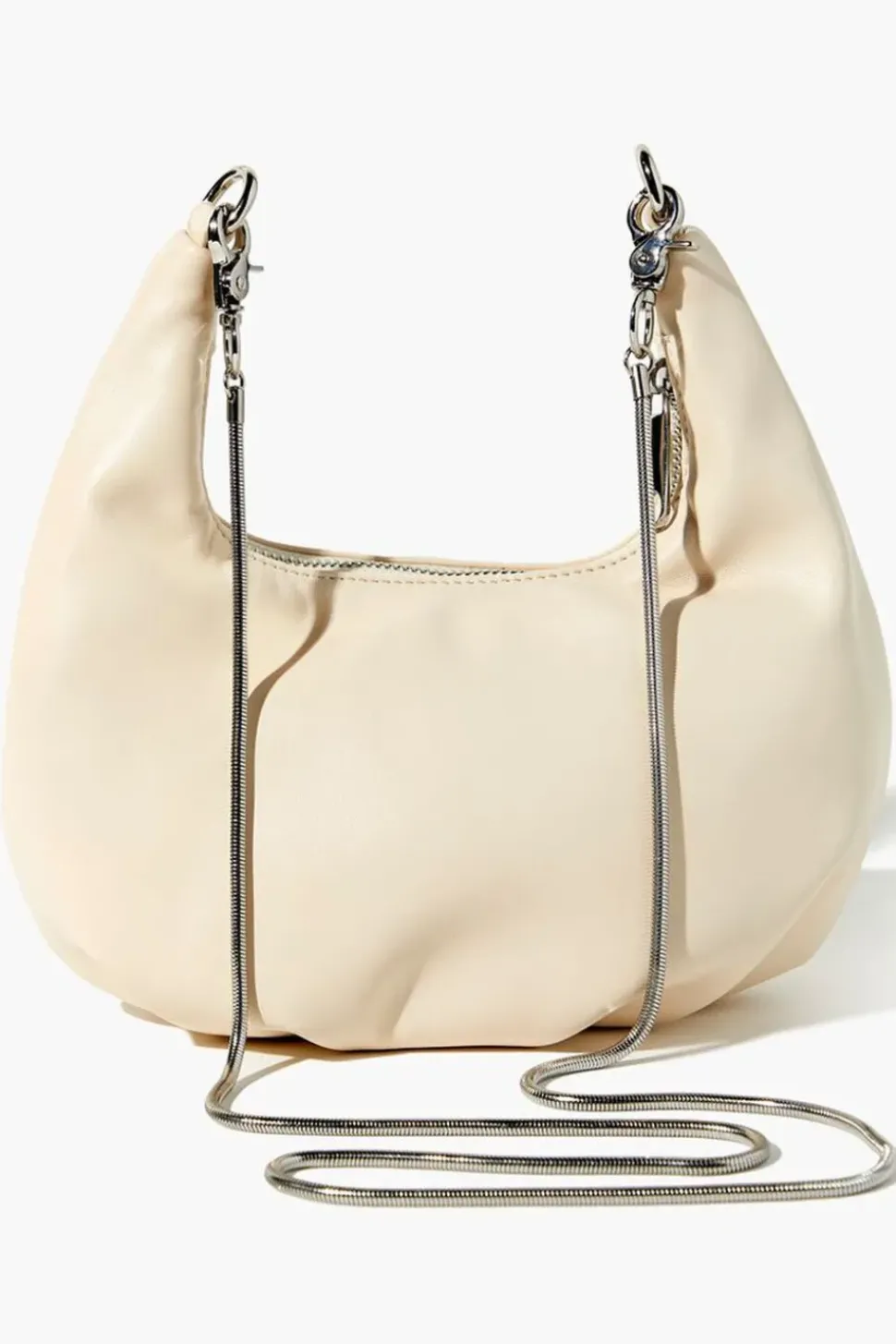 Faux Leather Hobo Crossbody Bag