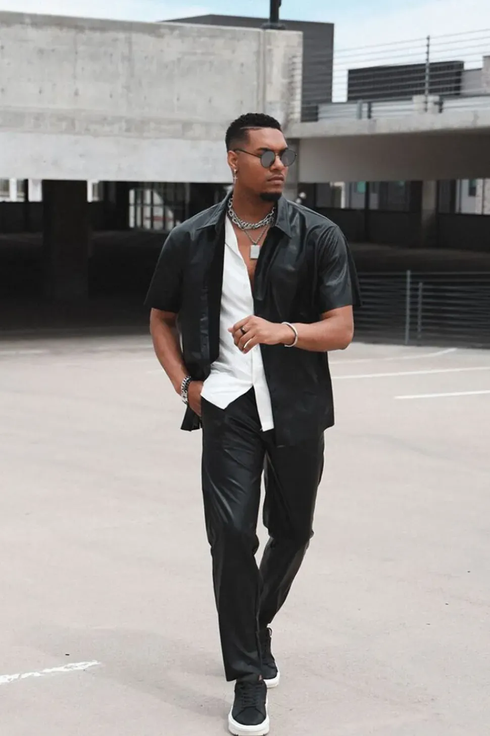 Faux Leather Joggers