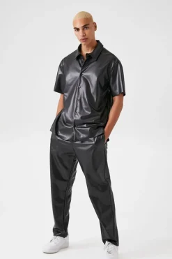 Faux Leather Joggers