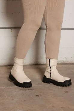 Faux Leather Lug Booties