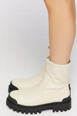 Faux Leather Lug Booties