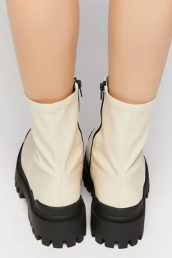 Faux Leather Lug Booties