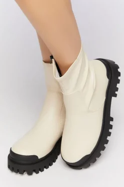 Faux Leather Lug Booties