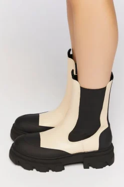 Faux Leather Lug Chelsea Boots
