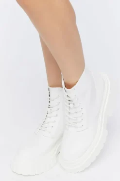 Faux Leather Lug-Sole Booties