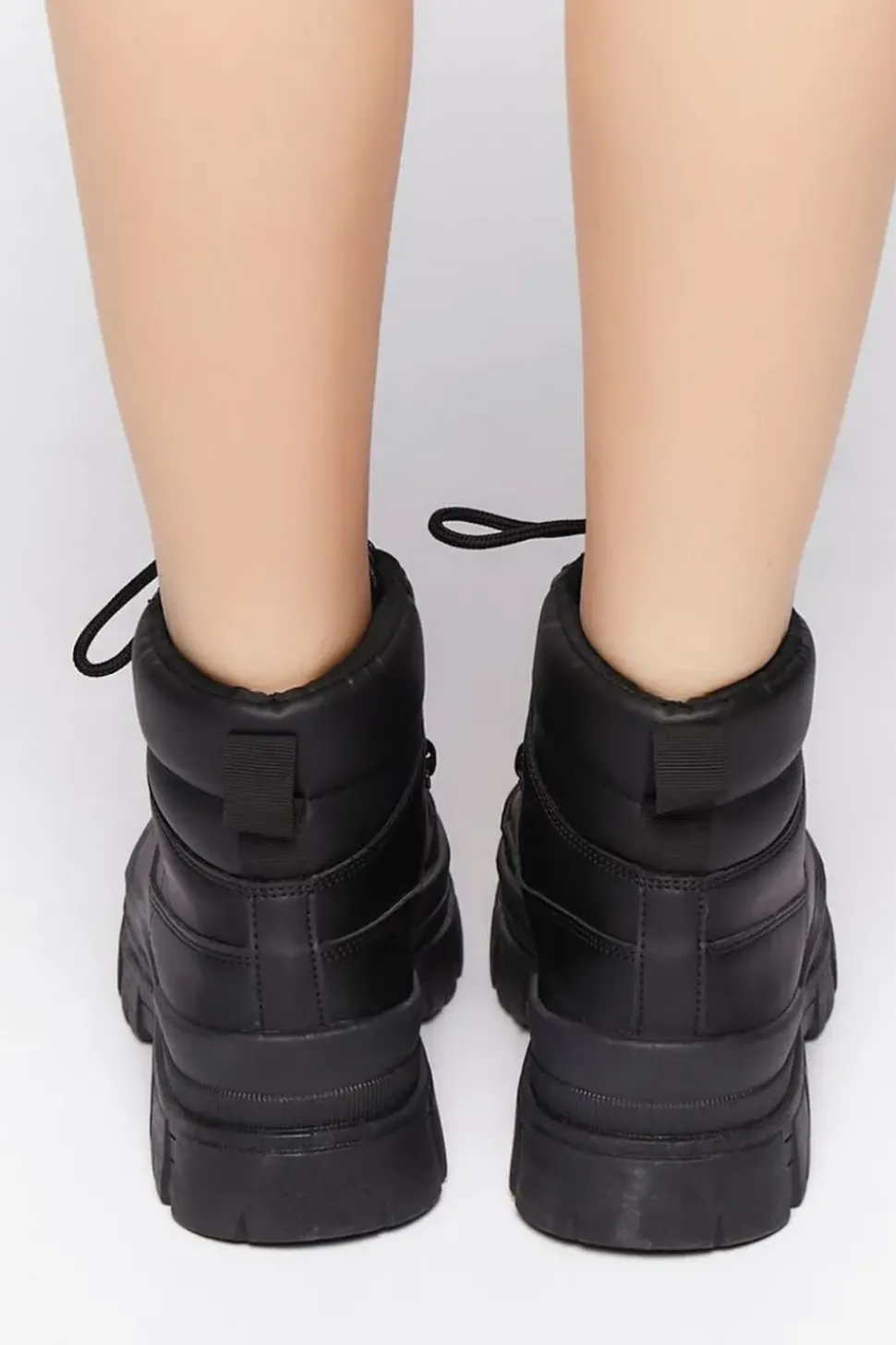 Faux Leather Lug-Sole Booties