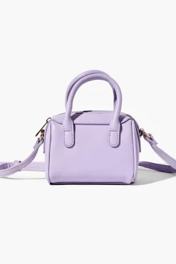 Faux Leather Mini Bowler Bag