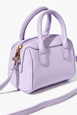 Faux Leather Mini Bowler Bag