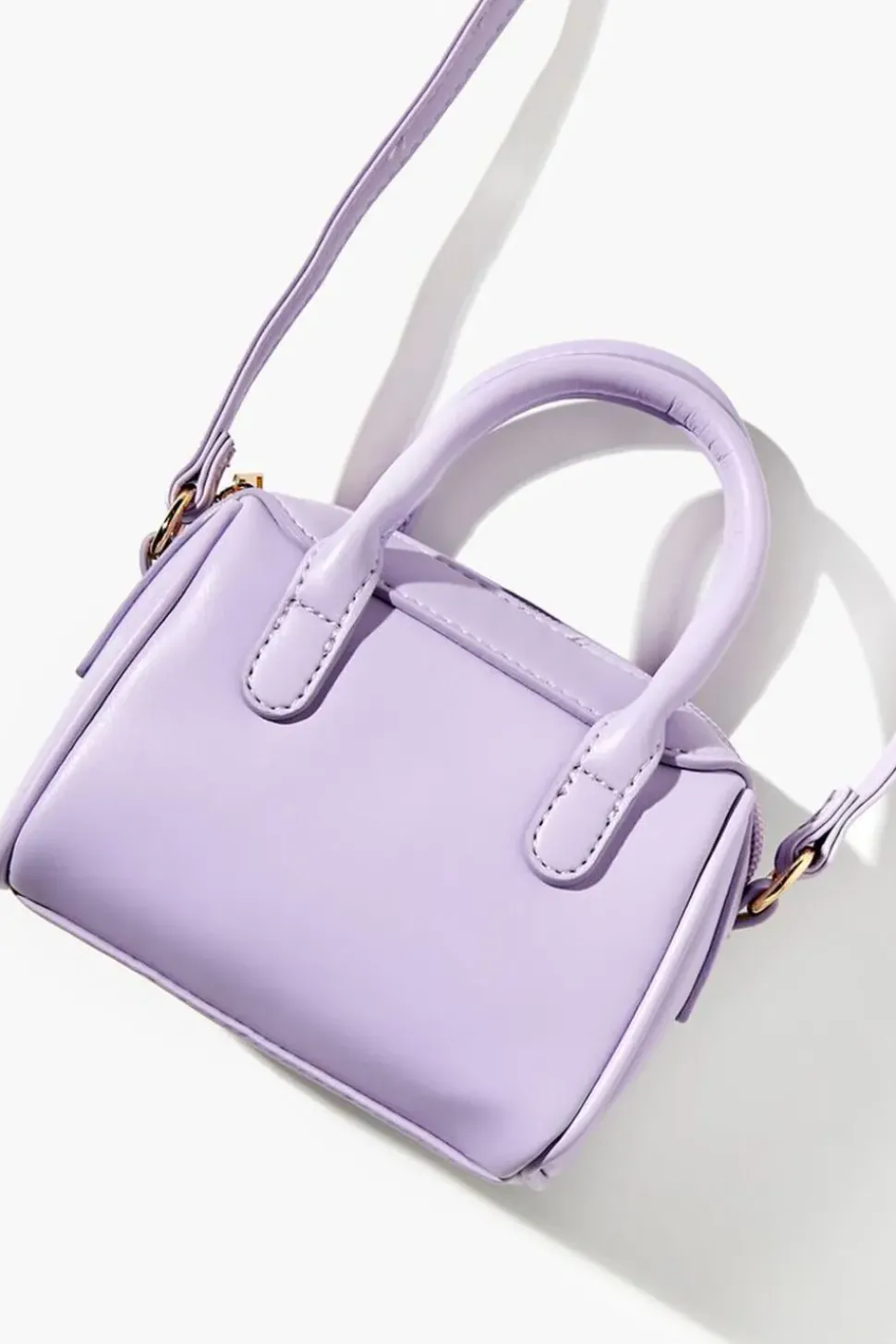 Faux Leather Mini Bowler Bag