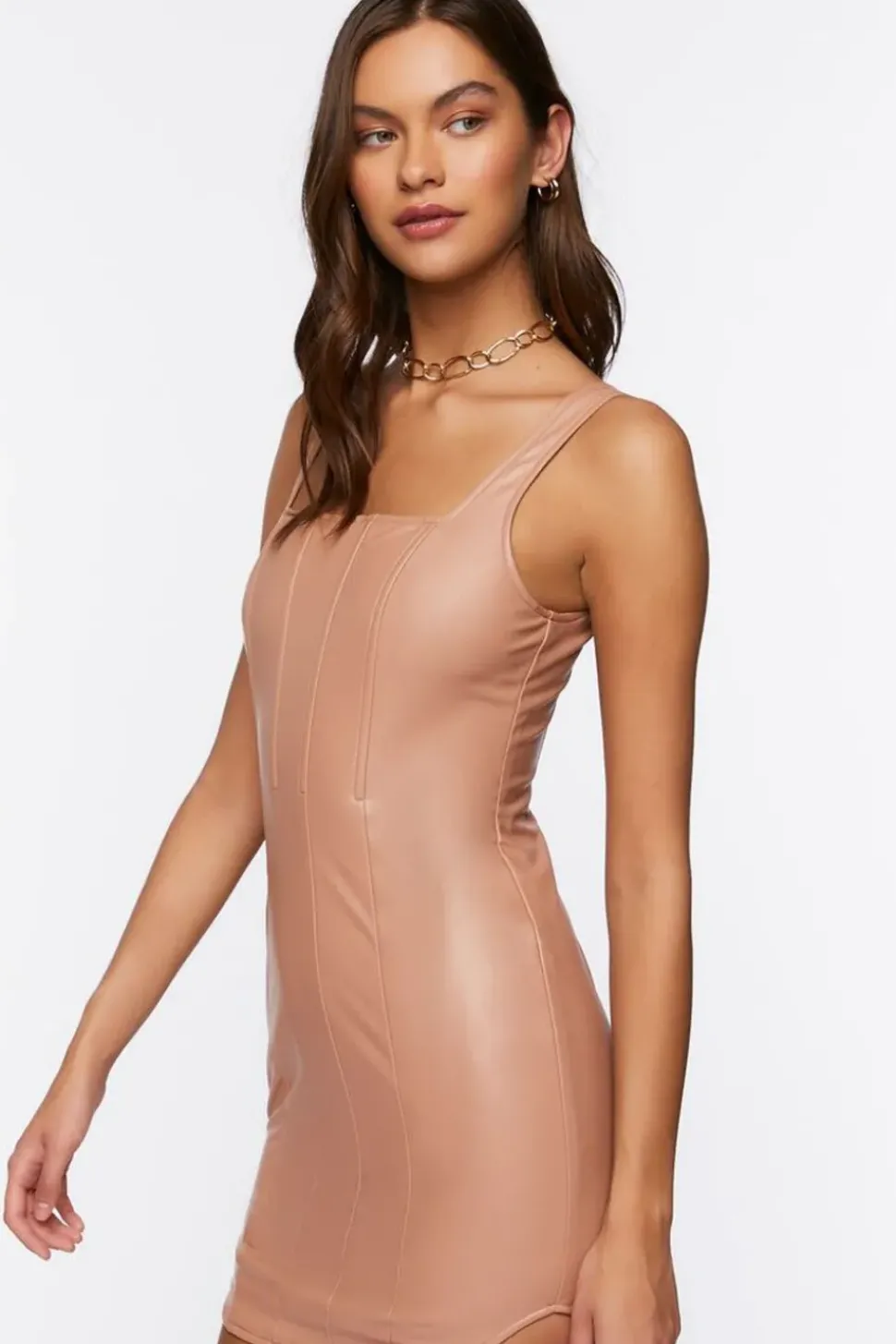 Faux Leather Mini Dress