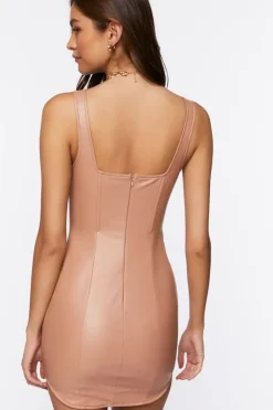 Faux Leather Mini Dress