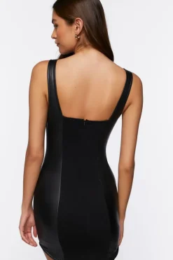 Faux Leather Mini Dress