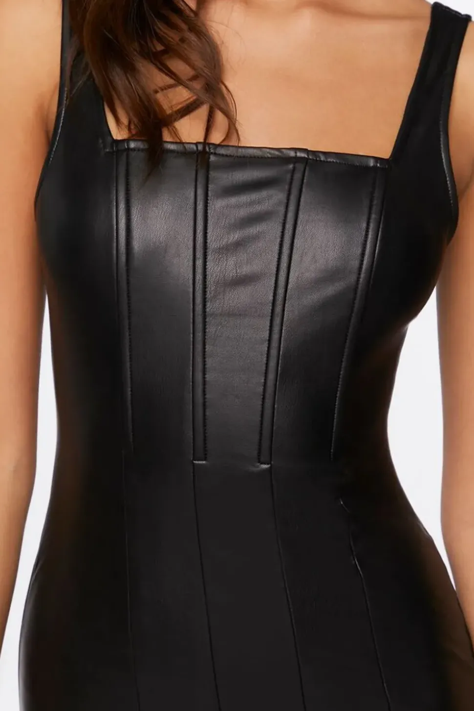 Faux Leather Mini Dress