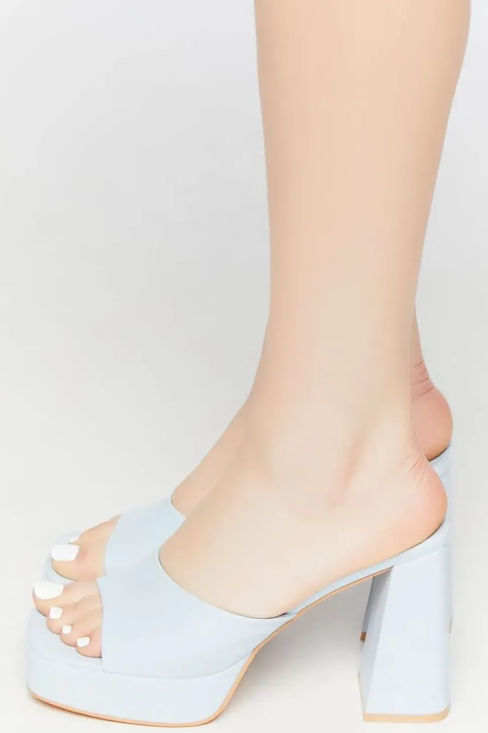 Faux Leather Open-Toe Platform Heels