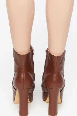 Faux Leather Platform Booties
